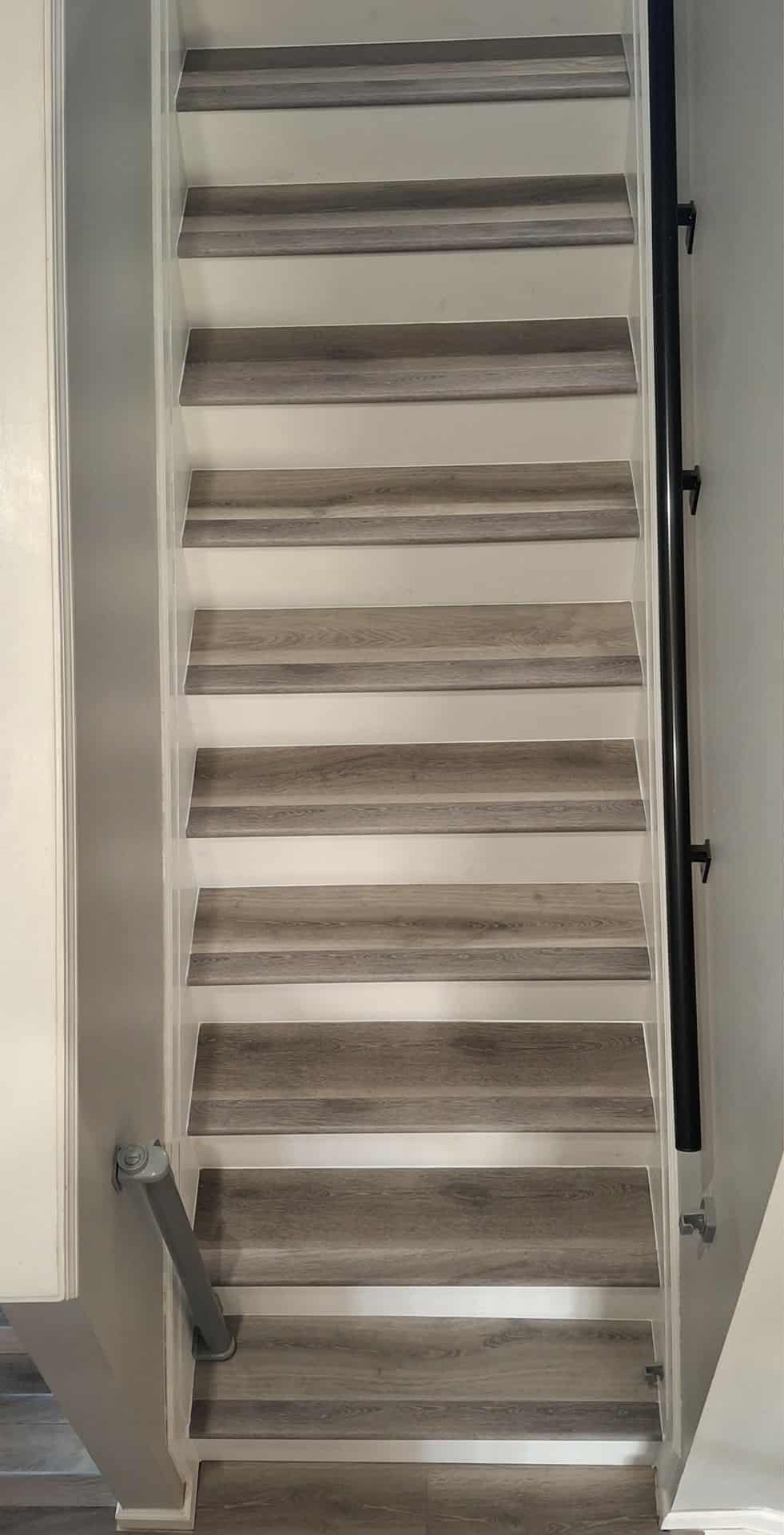 Finished flooring on a staircase