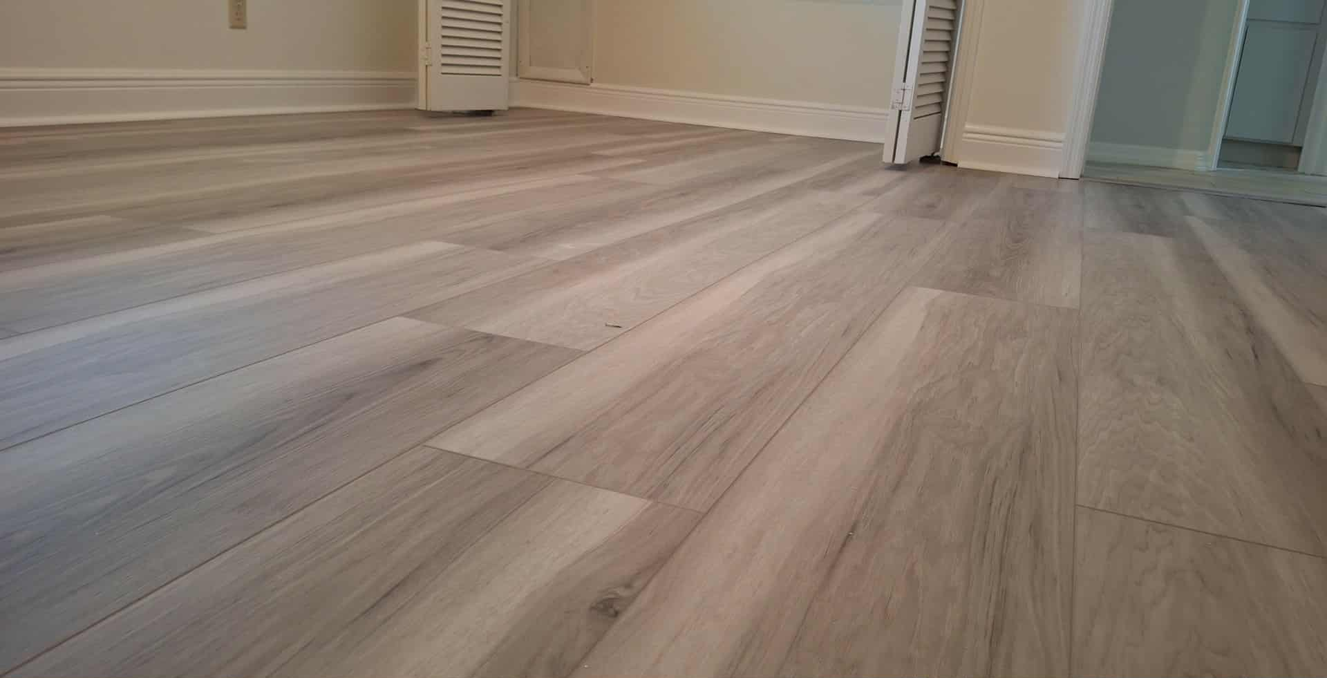 Close look at a finished plank floor